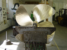photograph of propeller balancing at Invicta Marine Ltd workshop facilities